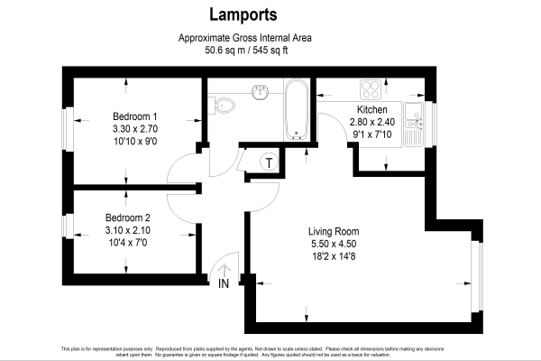 Floor Plan Image for 2 Bedroom Apartment for Sale in Arthur Road, Farnham