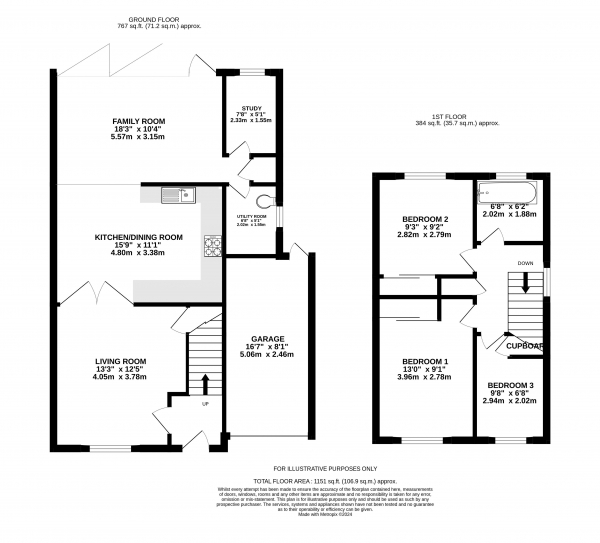 Floor Plan Image for 3 Bedroom Semi-Detached House for Sale in St Peters Gardens, Farnham