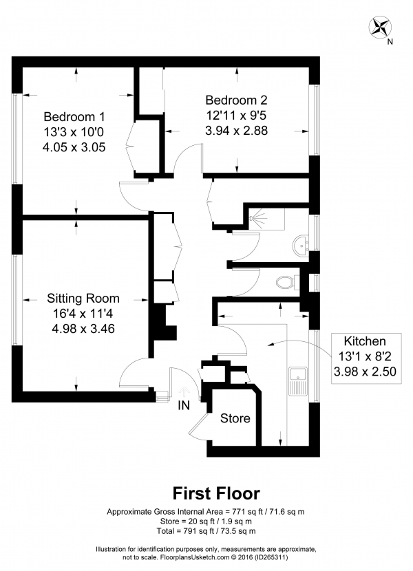 Floor Plan Image for 2 Bedroom Apartment for Sale in Middlefield, Farnham