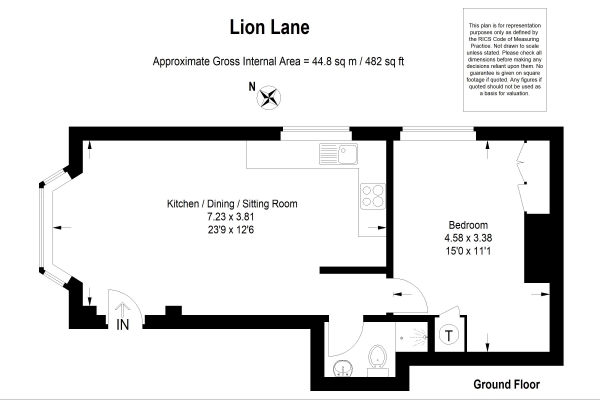 Floor Plan Image for 1 Bedroom Flat for Sale in Lion Lane, Haslemere