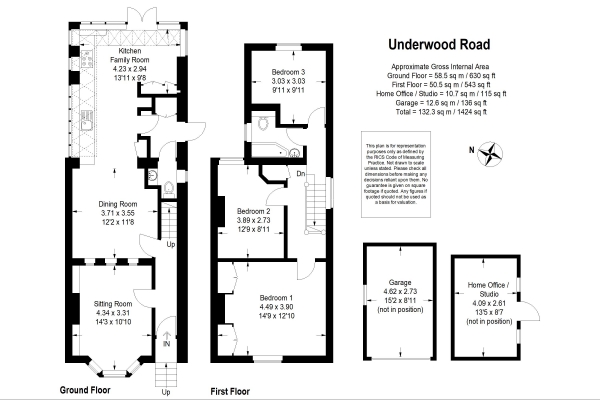 Floor Plan Image for 3 Bedroom Semi-Detached House for Sale in Underwood Road, Haslemere WITH OFF ROAD PARKING, WALK OF SCHOOL STATION & SHOPS