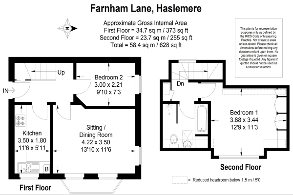 Floor Plan Image for 2 Bedroom Flat for Sale in Farnham Lane, Haslemere