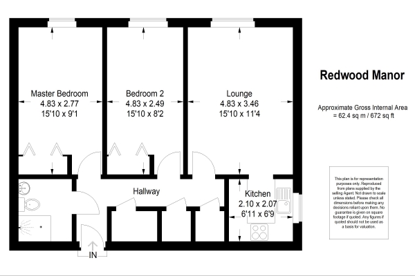 Floor Plan Image for 2 Bedroom Retirement Property for Sale in Tanners Lane, Haslemere