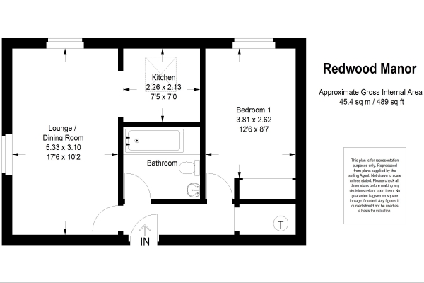 Floor Plan Image for 1 Bedroom Retirement Property for Sale in Tanners Lane, Haslemere