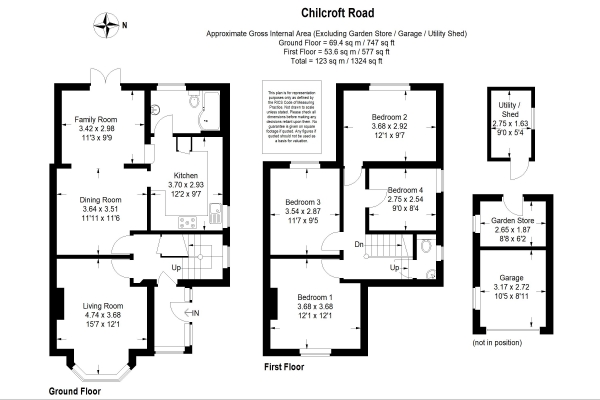 Floor Plan Image for 4 Bedroom Semi-detached Villa for Sale in Chilcroft Road, Haslemere STUNNINGLY PRESENTED QUIET LOCATION IDEAL FOR SCHOOLS, SHOPS & STATION