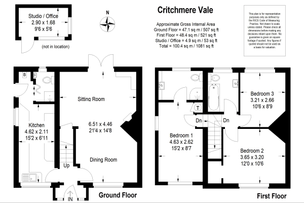 Floor Plan Image for 3 Bedroom Semi-Detached House for Sale in Critchmere Vale, Haslemere