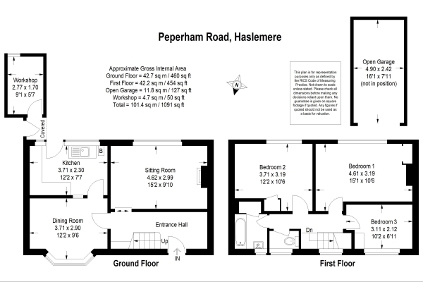 Floor Plan Image for 3 Bedroom Terraced House for Sale in Peperham Road, Haslemere