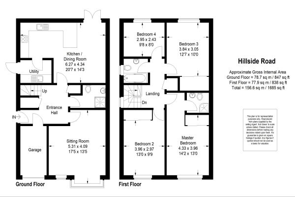 Floor Plan Image for 4 Bedroom Semi-Detached House for Sale in Hillside Road, Haslemere