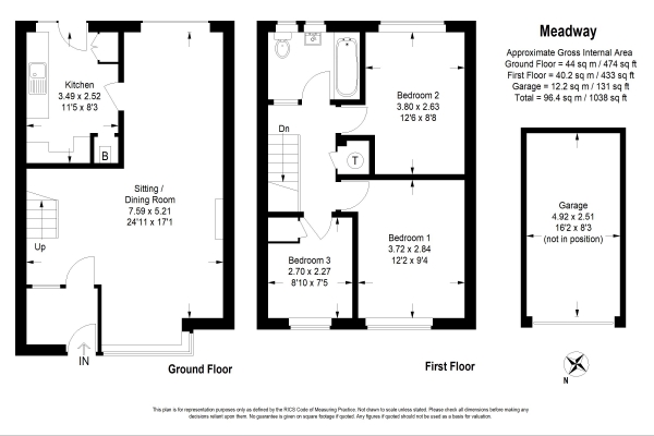 Floor Plan Image for 3 Bedroom Semi-Detached House for Sale in Meadway, Haslemere - KEEN TO SELL - NO ONWARD CHAIN -VIEW OUR VIDEO TOUR NOW