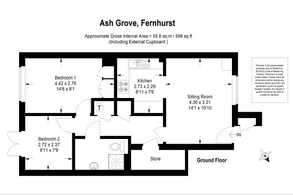 Floor Plan for 2 Bedroom Retirement Property for Sale in Ash Grove, Haslemere GROUND FLOOR , Fernhurst, GU27, 3HL - Guide Price &pound159,950