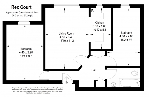 Floor Plan Image for 2 Bedroom Apartment for Sale in Meadway, Haslemere - NO ONWARD CHAIN - KEEN TO SELL OFFERS CONSIDERED