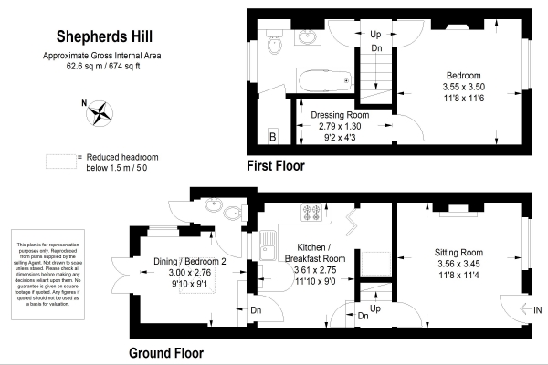 Floor Plan Image for 2 Bedroom Cottage for Sale in Shepherds Hill, Haslemere VIEWS OVER HASLEMERE