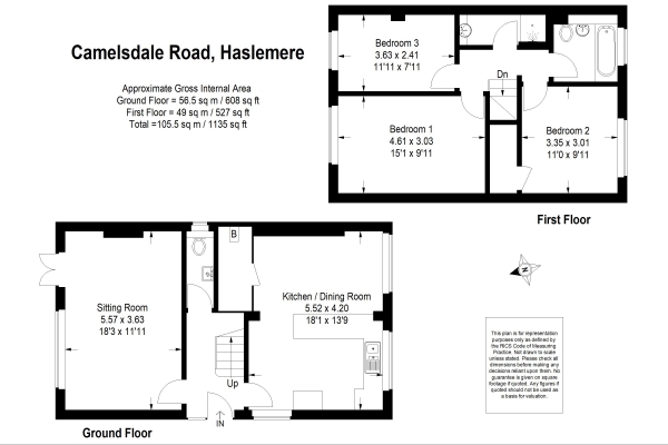 Floor Plan Image for 3 Bedroom Detached House for Sale in Camelsdale Road, Haslemere