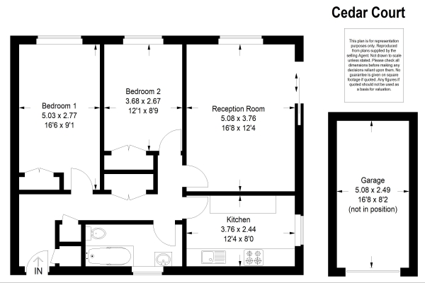 Floor Plan Image for 2 Bedroom Flat for Sale in Cedar Court, Haslemere