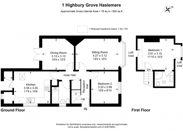 Floor Plan Image for 2 Bedroom Cottage for Sale in Highbury Grove, Haslemere - NO ONWARD CHAIN - Opportunity to Update