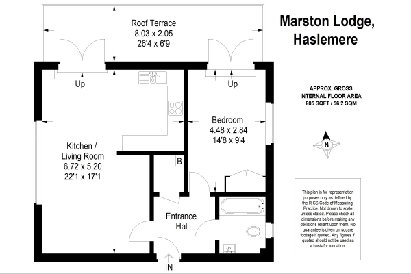 Floor Plan Image for 1 Bedroom Flat for Sale in Weydown Road, Haslemere