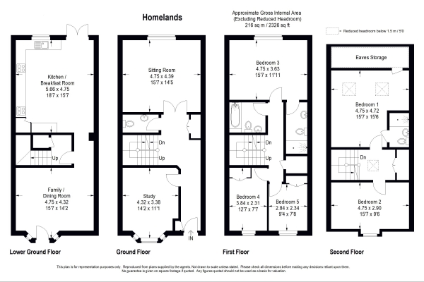 Floor Plan Image for 5 Bedroom Town House for Sale in Midhurst Road, Haslemere