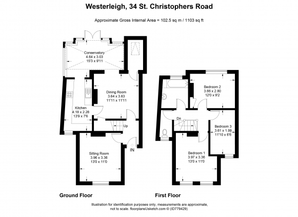 Floor Plan Image for 3 Bedroom Detached House for Sale in St. Christophers Road, Haslemere