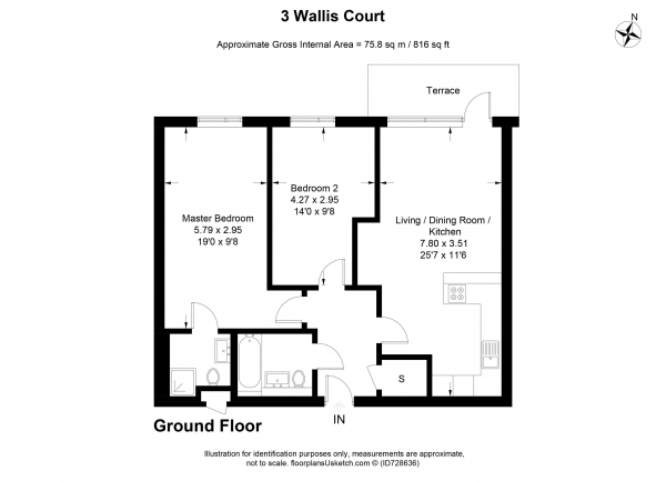 Floor Plan Image for 2 Bedroom Retirement Property for Sale in Wispers Lane, Haslemere