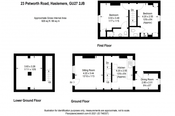 Floor Plan Image for 2 Bedroom Property for Sale in Petworth Road, Haslemere - STUNNING GEORGIAN TOWN HOUSE