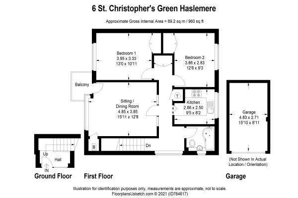 Floor Plan Image for 2 Bedroom Apartment for Sale in St. Christopher's Green, Haslemere LIGHT AND BRIGHT SPACIOUS MAISONETTE CENTRALLY LOCATED