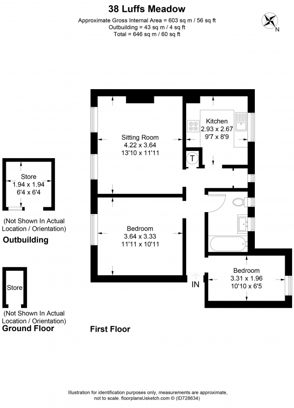 Floor Plan Image for 2 Bedroom Apartment for Sale in Luffs Meadow, Northchapel,