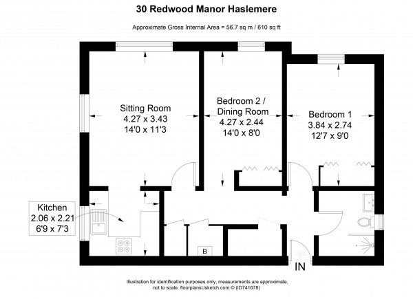 Floor Plan Image for 2 Bedroom Retirement Property for Sale in Tanners Lane, Haslemere