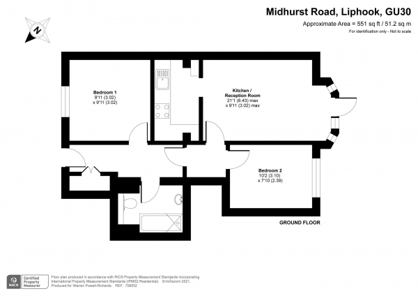 Floor Plan Image for 2 Bedroom Apartment for Sale in Midhurst Road, Liphook