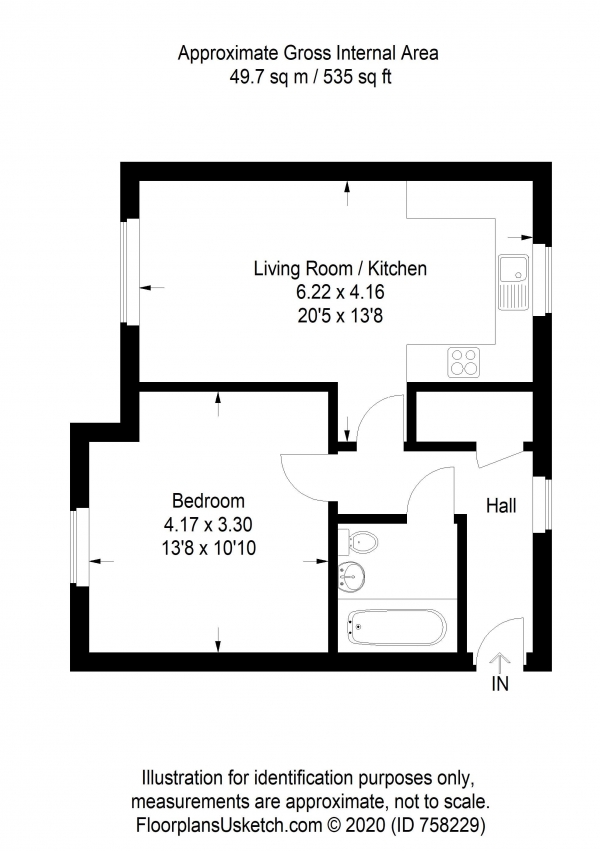 Floor Plan Image for 1 Bedroom Flat for Sale in Brickwork Avenue, Liphook