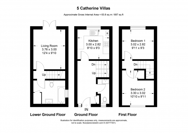 Floor Plan for 2 Bedroom End of Terrace House for Sale in Kings Road, Haslemere NO ONWARD CHAIN - GREAT LOCATION, GU27, 2QJ - Guide Price &pound340,000