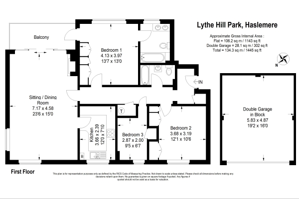 Floor Plan for 2 Bedroom Apartment for Sale in Lythe Hill Park, Haslemere, GU27, 3TF - Guide Price &pound450,000