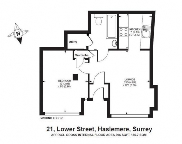 Floor Plan Image for 1 Bedroom Apartment for Sale in Lower Street, Haslemere