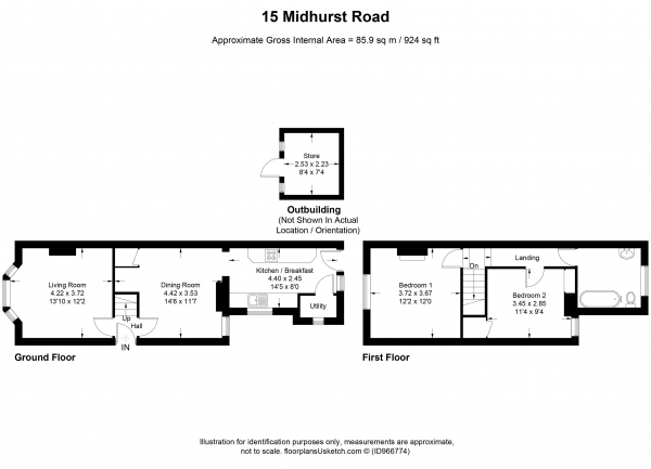 Floor Plan Image for 2 Bedroom Semi-Detached House for Sale in Midhurst Road, Haslemere