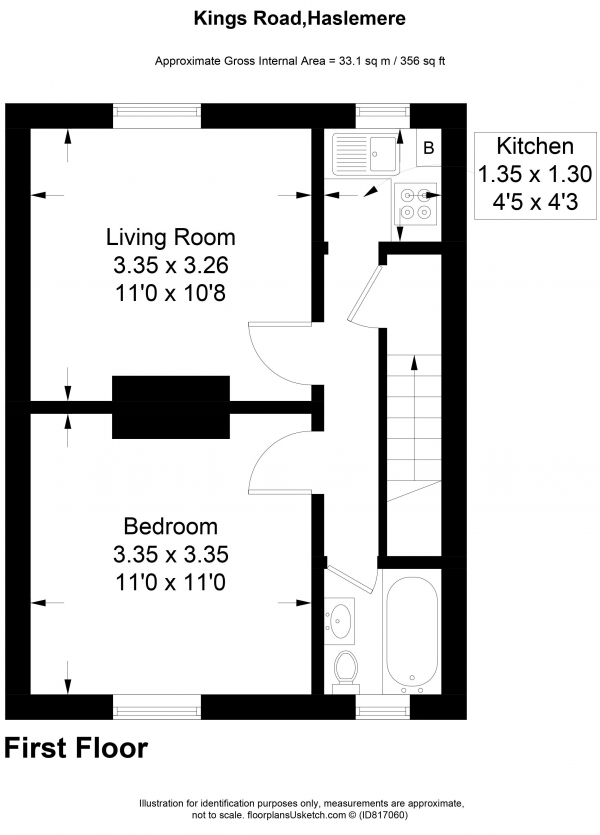 Floor Plan Image for 1 Bedroom Flat for Sale in Kings Road, Haslemere