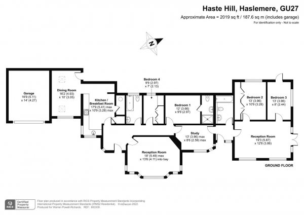 Floor Plan Image for 4 Bedroom Bungalow for Sale in Haste Hill, Haslemere FABULOUS LOCATION IN A SECLUDED PLOT