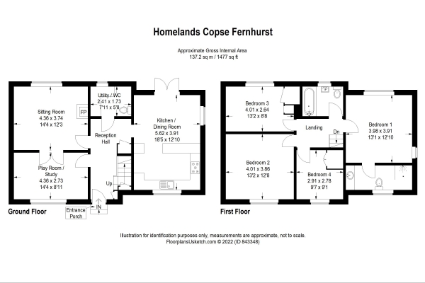 Floor Plan Image for 4 Bedroom Semi-Detached House for Sale in Homelands Copse, Haslemere