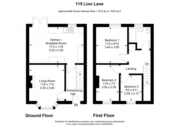 Floor Plan for 3 Bedroom Semi-Detached House for Sale in Lion Lane, Haslemere, GU27, 1JL - Guide Price &pound580,000