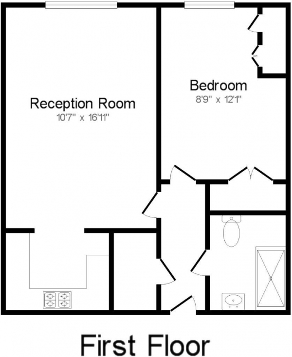 Floor Plan for 1 Bedroom Retirement Property for Sale in Tanners Lane, Haslemere, GU27, 2PZ - Guide Price &pound60,000