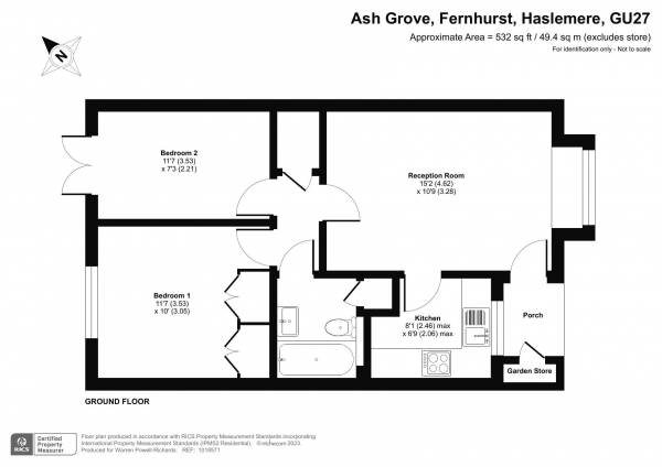 Floor Plan Image for 2 Bedroom Bungalow for Sale in Ash Grove, Haslemere