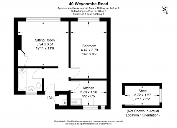 Floor Plan Image for 1 Bedroom Apartment for Sale in Weycombe Road, Haslemere