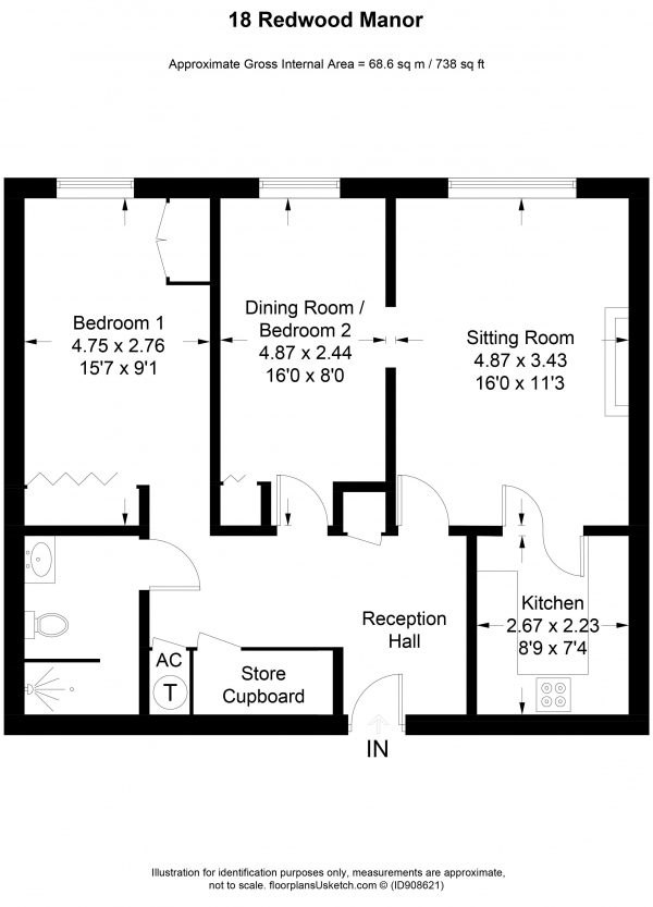 Floor Plan Image for 2 Bedroom Apartment for Sale in Tanners Lane, Haslemere