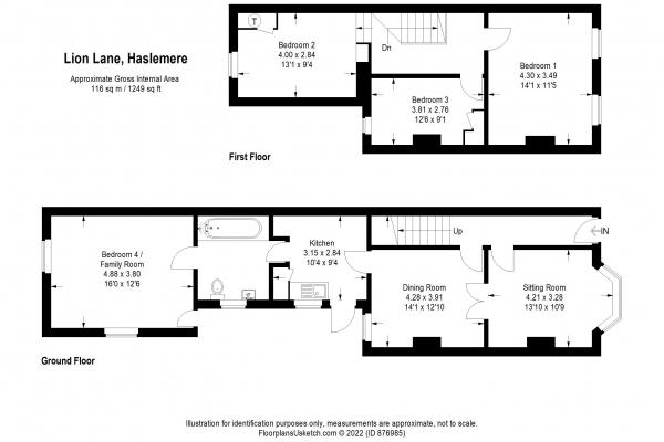 Floor Plan Image for 3 Bedroom Semi-Detached House for Sale in Lion Lane, Haslemere NO ONWARD CHAIN