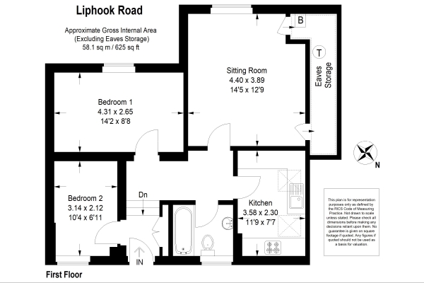 Floor Plan Image for 2 Bedroom Apartment for Sale in Liphook Road, Haslemere FANTASTIC OPPORTUNITY - IN NEED OF MODERNISATION