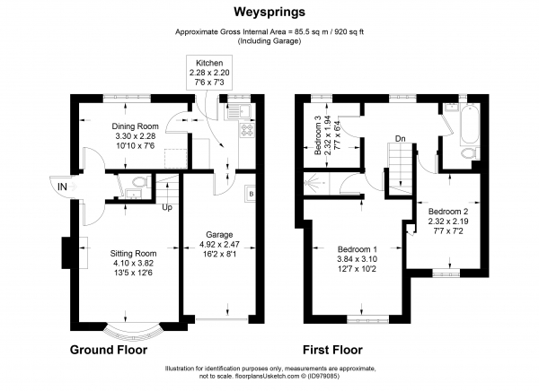 Floor Plan Image for 3 Bedroom Detached House for Sale in Weysprings, Haslemere