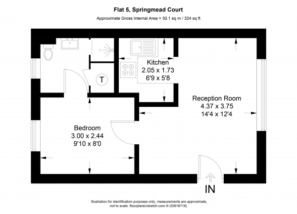 Floor Plan Image for 1 Bedroom Flat for Sale in Copse Road, Haslemere NO ONWARD CHAIN