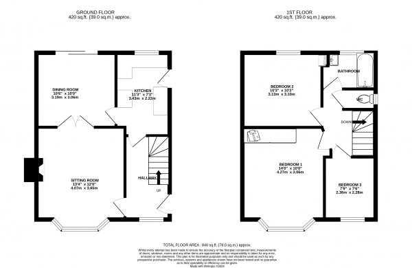 Floor Plan Image for 3 Bedroom Detached House for Sale in Cherry Tree Avenue, Haslemere