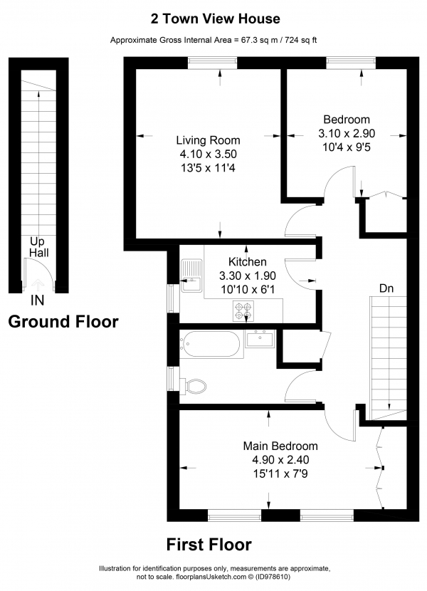 Floor Plan Image for 2 Bedroom Maisonette for Sale in Hales Field, Haslemere