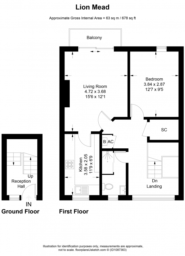 Floor Plan Image for 1 Bedroom Apartment for Sale in Lion Mead, Haslemere