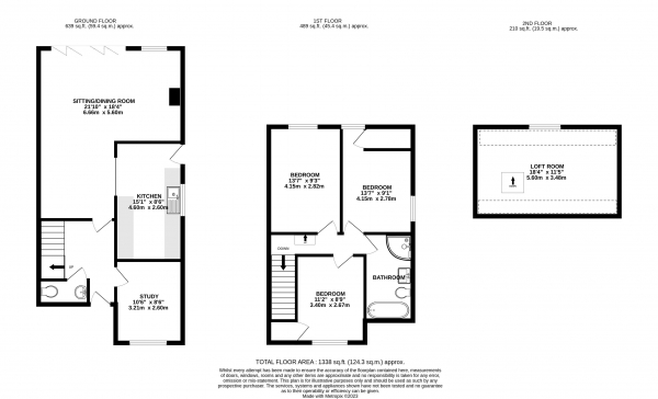 Floor Plan for 3 Bedroom Semi-Detached House for Sale in Fernhurst, Haslemere, Fernhurst, GU27, 3JT - Guide Price &pound515,000