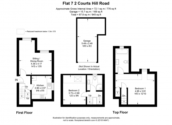 Floor Plan Image for 2 Bedroom Apartment for Sale in Courts Hill Road, Haslemere